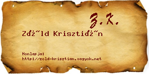 Zöld Krisztián névjegykártya